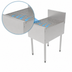 Thumbnail image #4 for Top Shelf TSF Series 20-Inch Freestanding Stainless Steel Underbar Drainboard with 6-Inch Backsplash