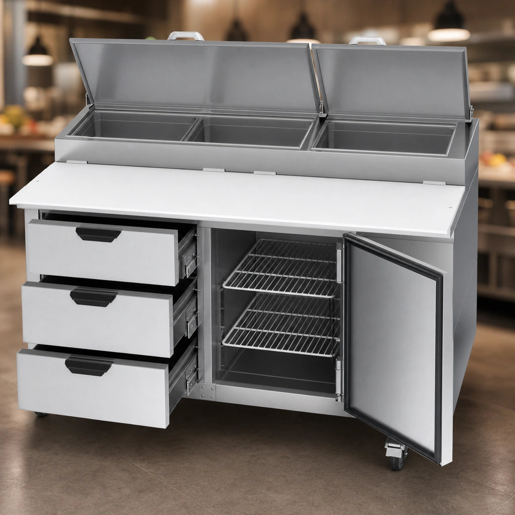 Three Drawer / One Door Storage