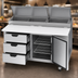 Thumbnail image #3 for Beverage-Air DPD67HC-3 67-Inch Two-Section Pizza Top Refrigerated Prep Table with 3 Drawers and 1 Door