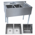 Thumbnail image #3 for BK Resources Slim-Line 36 Inch Two-Compartment Underbar Sink with Right Drainboard, Faucet, and Drain Kit