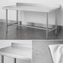 Thumbnail image #3 for 72-Inch x 24-Inch Stainless Steel Work Table with 2-Inch Rear Up-Turn and Open H-Base