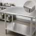 Thumbnail image #3 for Advance Tabco FSS-3612 144-Inch x 36-Inch Stainless Steel Work Table with 1-1/2-Inch Rear Up-Turn and Adjustable Undershelf