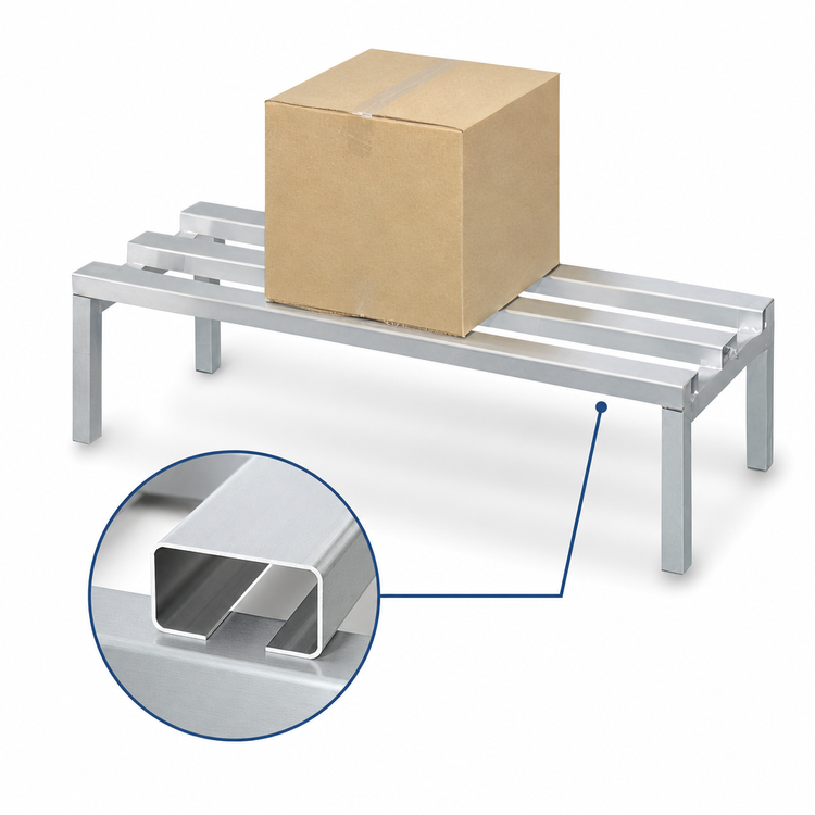 Product image #3 for Channel Manufacturing Promo Series C-Channel Aluminum Dunnage Rack, 54 x 20 x 12 Inches, 2,200 lb. Capacity