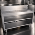 Thumbnail image #3 for Glastender Stainless Steel Freestanding Underbar Drainboard Cabinet Base, Open Front, 48 Inch Wide x 19 Inch Deep