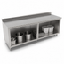 Thumbnail image #3 for John Boos Stainless Steel Cabinet Base Work Table with Open Front, 108 x 36 Inches, 14-Gauge Top, 5-Inch Backsplash