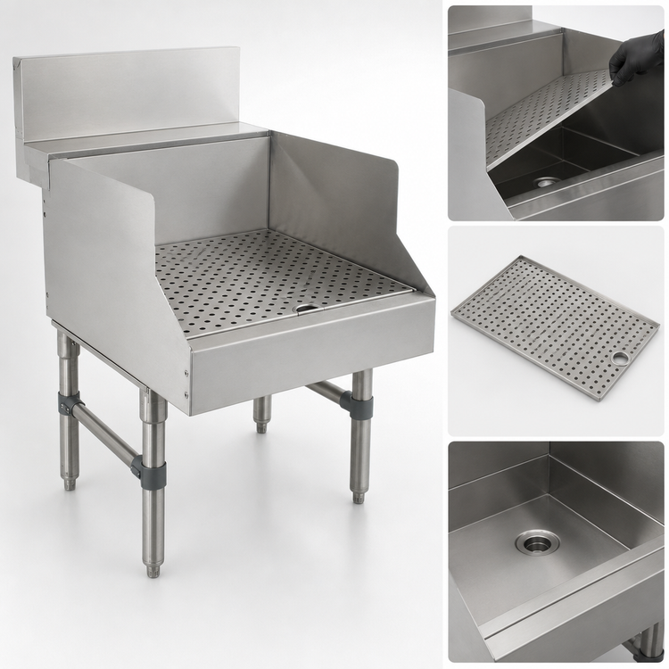 Product image #3 for Advance Tabco Prestige Stainless Steel Recessed Glass Unit, 18 Inch x 30 Inch, Open Base