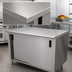 Thumbnail image #3 for Advance Tabco Special Value Series 120 Inch x 30 Inch Economy Enclosed Work Table with Cabinet Base and Sliding Doors
