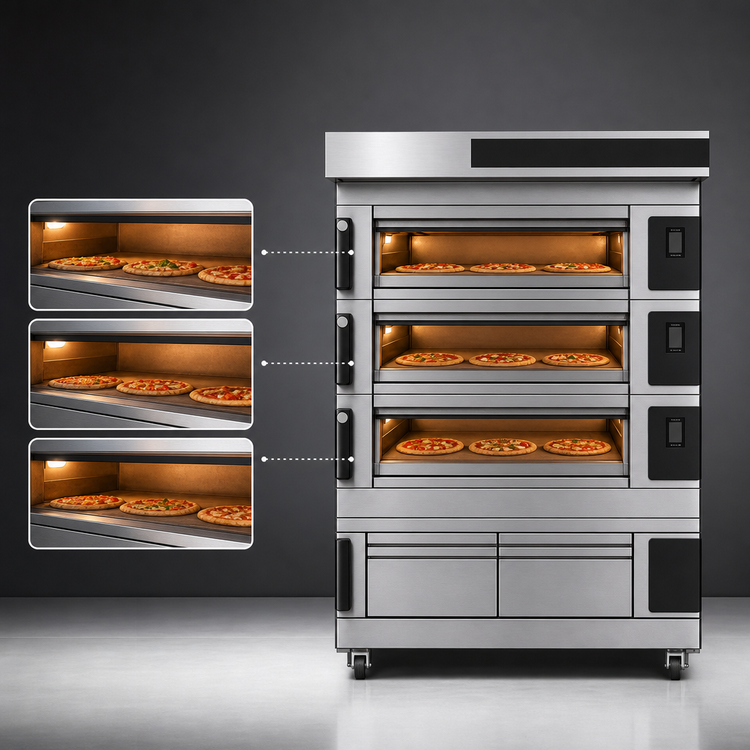 Product image #3 for Moretti Forni serieS S140E 3-Deck Electric Pizza Deck Oven with Prover