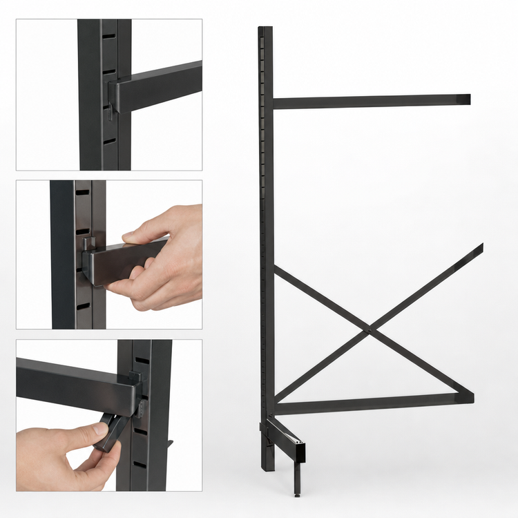 Product image #3 for Metro SmartLever 42-Inch Wide Add-On Cantilever Shelving Kit for 21-Inch Deep Shelves, 86-3/8-Inch High