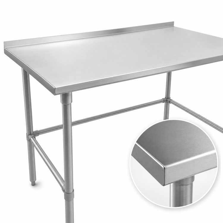 Product image #3 for John Boos Stallion 30 in. W x 24 in. D Stainless Steel Work Table with 1-1/2 in. Rear Backsplash