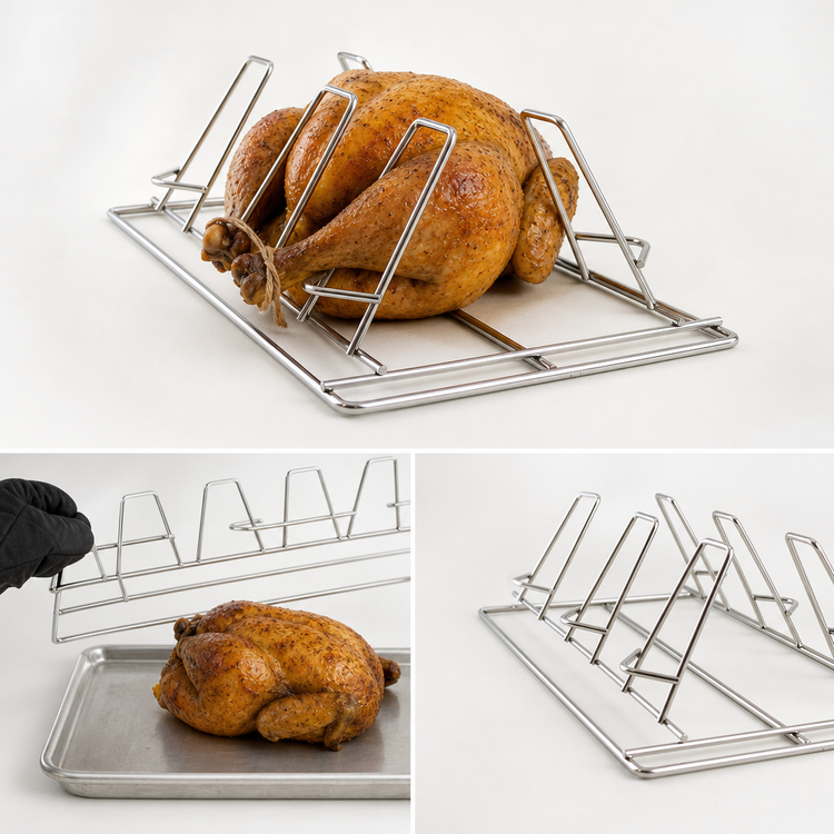 Product image #4 for Alto-Shaam 6-Piece Self-Trussing Stainless Steel Poultry Roasting Rack for Combitherm 20-10 Oven