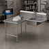 Thumbnail image #3 for John Boos Pro-Bowl L-Shaped Island Soiled Dish Table with Pre-Rinse Sink, Left-to-Right, 60 Inch Machine-to-Corner x 72 Inch Corner-to-End