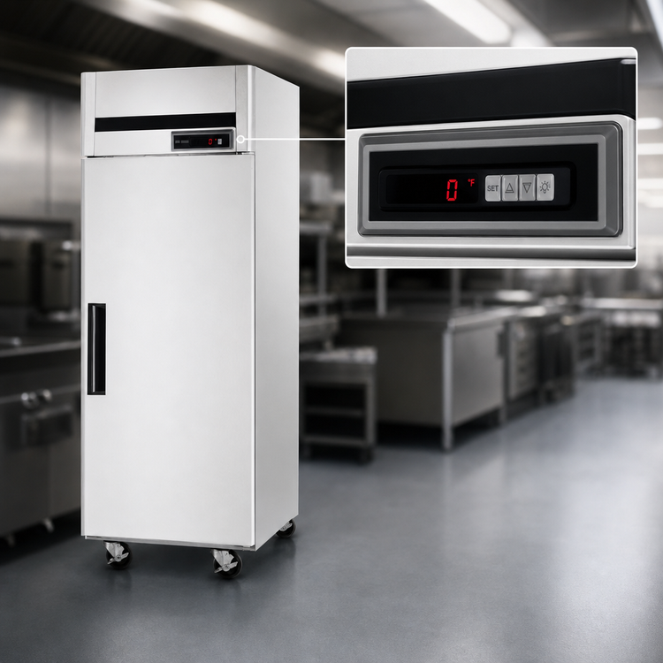 Product image #3 for Maxx Cold 18.9 Cu. Ft. One-Section Upright Reach-In Freezer with Solid Hinged Door and Top-Mounted Compressor