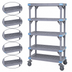 Thumbnail image #3 for Millenia Mobile Polymer Starter Shelving Unit, 5 Shelves, 42 x 18 x 62 Inches, Gray