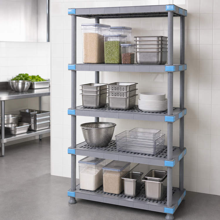 Product image #3 for Millenia 4-Shelf Stationary Polymer Starter Shelving Unit, 30 x 24 x 86 Inches