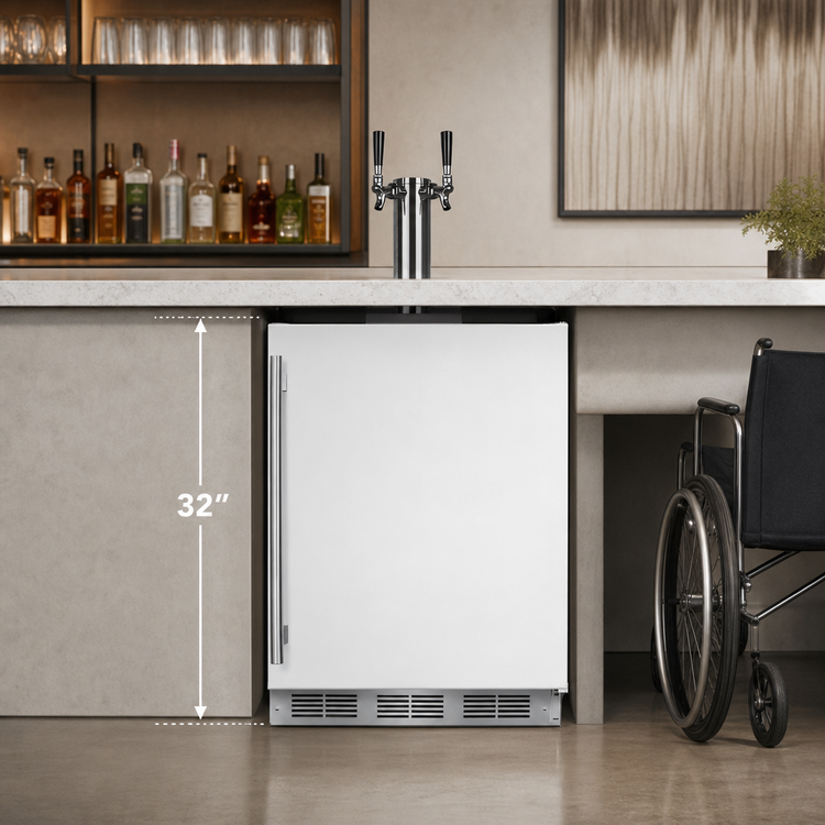 Product image #4 for Summit Commercial 24-Inch Wide ADA Height Dual Tap Beer Dispenser, White
