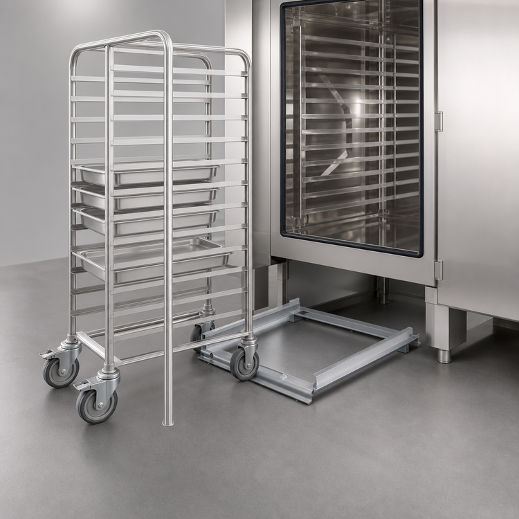 Product image #3 for RATIONAL Run-In Rail for Mobile Oven Rack or Plate Rack, Size 6 and 10 Half-Size
