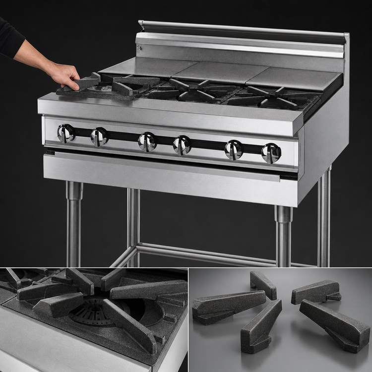 Product image #3 for Titan JMRH-3ST 36 Inch Modular Heavy Duty Gas Range with Open Burners and Hot Tops