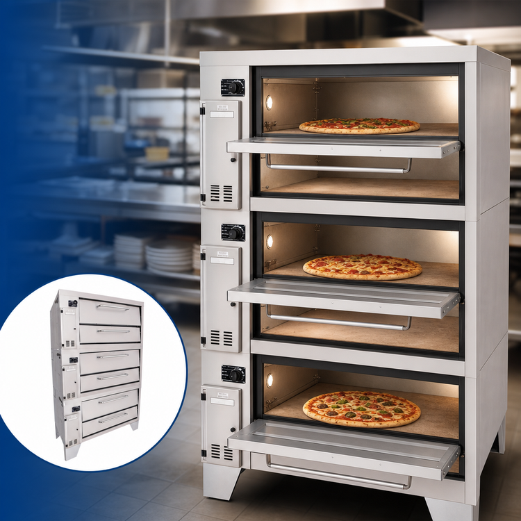 Product image #3 for Bakers Pride Super Deck Series Triple-Deck Gas Pizza Deck Oven, 36 Inch x 34-1/2 Inch Bake Deck