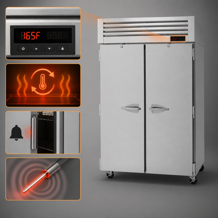 Product image #3 for Turbo Air PRO Series PRO-50H Reach-In Two-Section Heated Holding Cabinet with Solid Doors, 47.7 Cu. Ft.