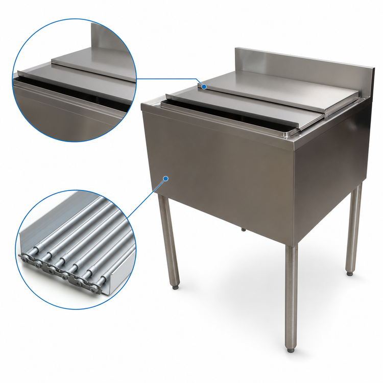 Product image #4 for BK Resources 48-Inch Underbar Insulated Ice Bin with 7-Circuit Aluminum Cold Plate