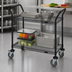 Thumbnail image #3 for Quantum Black Epoxy Antimicrobial Wire Utility Cart, 2 Shelves, 42 x 24 x 37-1/2 Inches