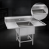 Thumbnail image #3 for Spec-Master FN Series 1-Compartment Stainless Steel Sink with Left Drainboard, 49-1/2 x 27 Inches