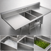 Thumbnail image #3 for John Boos Pro-Bowl 2-Compartment Platter Sink with Left and Right Drainboards, 14-Inch Deep Bowls