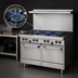 Thumbnail image #3 for Garland US Range U-Series 48-Inch Natural Gas Restaurant Range with 4 Open Burners, 24-Inch Griddle, Standard Oven, and Storage Base
