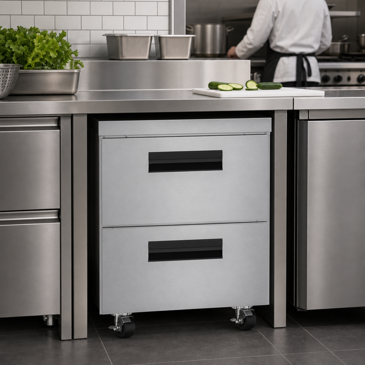Product image #3 for Hoshizaki Steelheart 27-Inch One-Section Low Profile Undercounter Refrigerator with Two Drawers