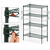 Thumbnail image #4 for Metro Super Erecta Super Adjustable Metroseal 3 Green Epoxy-Coated Wire Shelving Starter Unit, 24