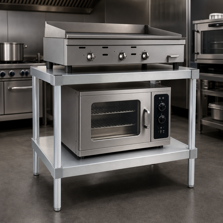 Product image #3 for New Age Modular Aluminum Equipment Stand with 2 Adjustable Solid Shelves, 48W x 20D x 30H