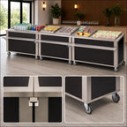 Thumbnail image #3 for Dinex DineXpress DXP5CU 74-Inch Mobile Modular Stainless Steel Beverage Counter with Drain Trough and Casters