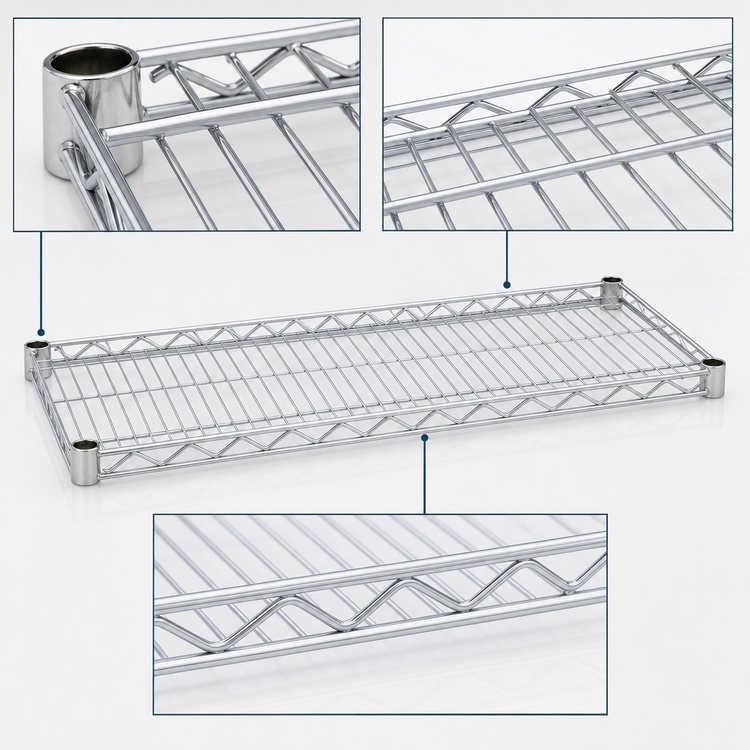 Product image #3 for Eagle Group QuadTruss 72"W x 21"D Stainless Steel Wire Shelf, 600 lb Capacity