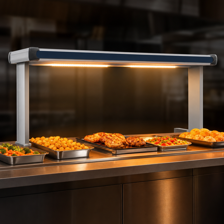 Product image #3 for Hatco Glo-Ray Designer Lighted Dual Strip Heat Lamp, 69-1/2-Inch Wide, Aluminum, 3420 Watts