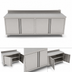Thumbnail image #3 for John Boos 72-Inch x 30-Inch Enclosed Stainless Steel Work Table with Hinged Cabinet Doors and 5-Inch Backsplash