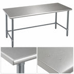 Thumbnail image #3 for Eagle Group Budget Series T2484GTB 84"W x 24"D Flat Top Work Table with 430 Stainless Steel Top and Galvanized Base