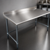 Thumbnail image #3 for BlendPort Budget Series 72-Inch x 30-Inch 430 Stainless Steel Work Table with 4-1/2-Inch Backsplash and Galvanized Tubular Base