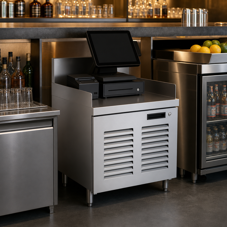 Product image #3 for Krowne Royal Series Underbar P.O.S. Station Cabinet with Locking Louvered Door, 24 Inches Wide x 24 Inches Deep