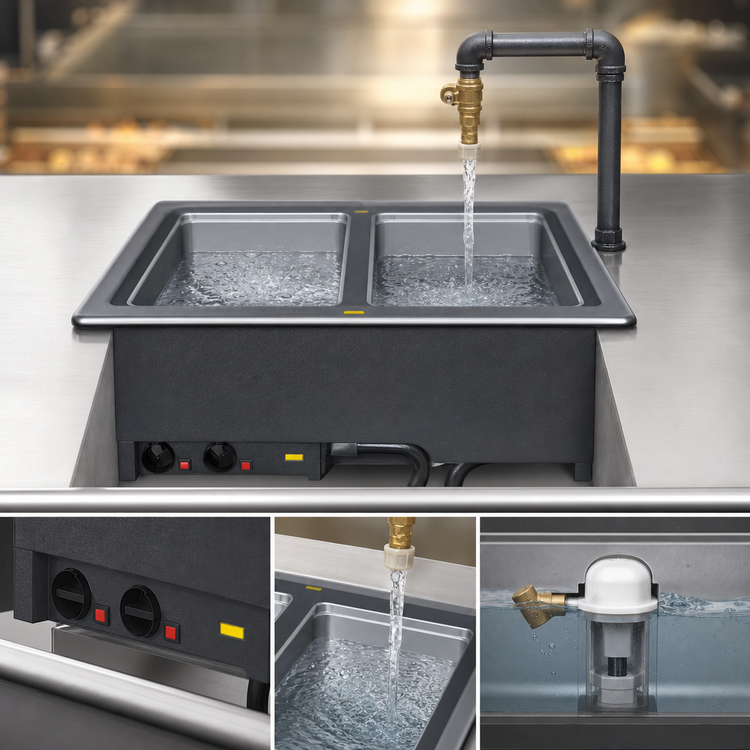 Product image #3 for Vollrath Two-Well Drop-In Electric Hot Food Well Module for 12 x 20 Pans, 240V