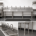Thumbnail image #3 for Advance Tabco 120-Inch Six-Station Knee-Operated Floor-Mounted Hand Wash Sink with Gooseneck Spouts