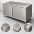 Thumbnail image #3 for BK Resources 60-Inch x 24-Inch Single-Sided Stainless Steel Chef Table Cabinet Base with Hinged Doors and Lock