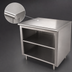 Thumbnail image #3 for Advance Tabco 96-Inch x 30-Inch Open Front Cabinet Base Work Table with Mid-Shelf, 14 Gauge 304 Stainless Steel Top