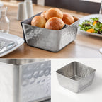 Thumbnail image #3 for American Metalcraft SSQH53 30 oz Square Stainless Steel Serving Bowl with Hammered Finish Case of 8