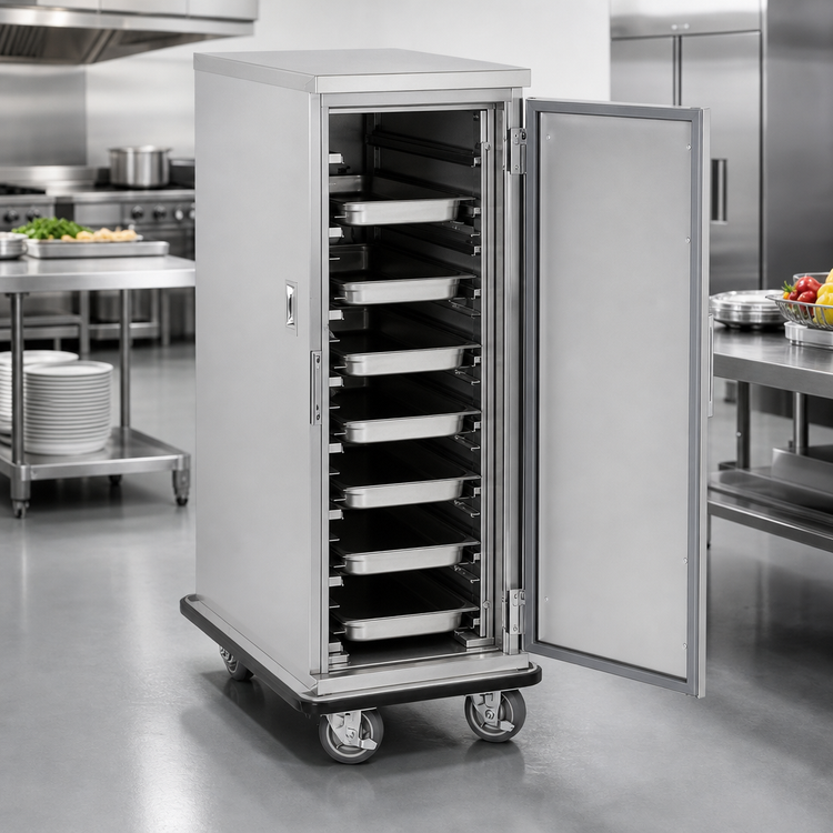 Product image #4 for Full-Height Enclosed Pan Transport Cabinet with 16 Removable Slides, Stainless Steel