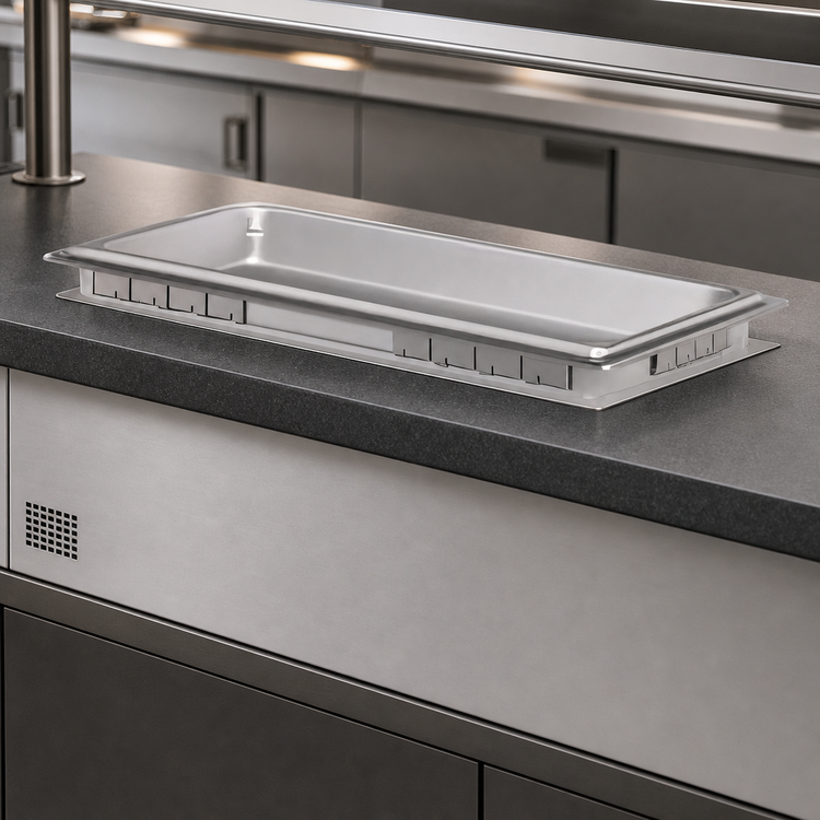 Product image #3 for Hatco HWBI-43 Drop-In Rectangular Heated Well, 4 x 1/3-Size Pan Capacity, Insulated Stainless Steel