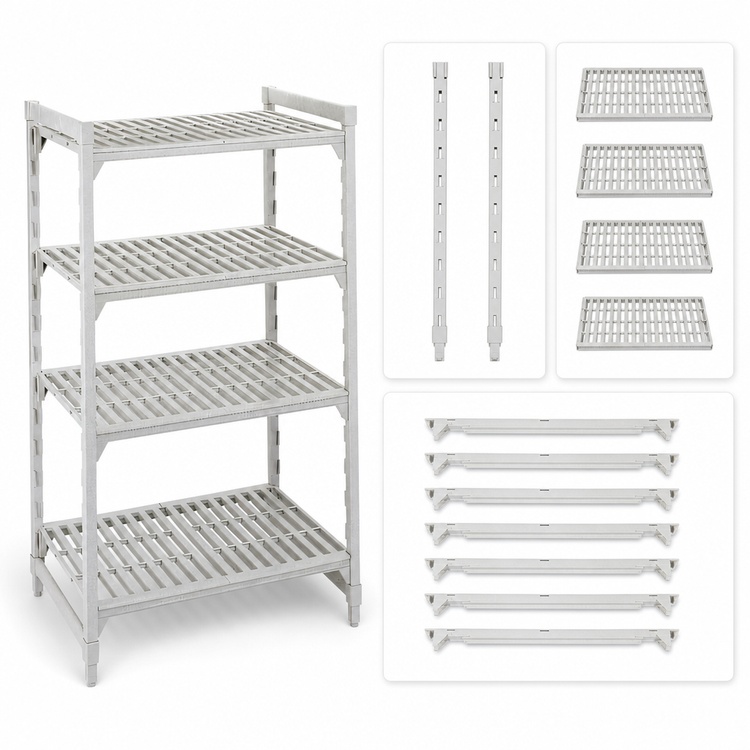 Product image #4 for Cambro Camshelving Premium 4-Tier Vented Stationary Starter Unit, 21 x 48 x 72 Inches