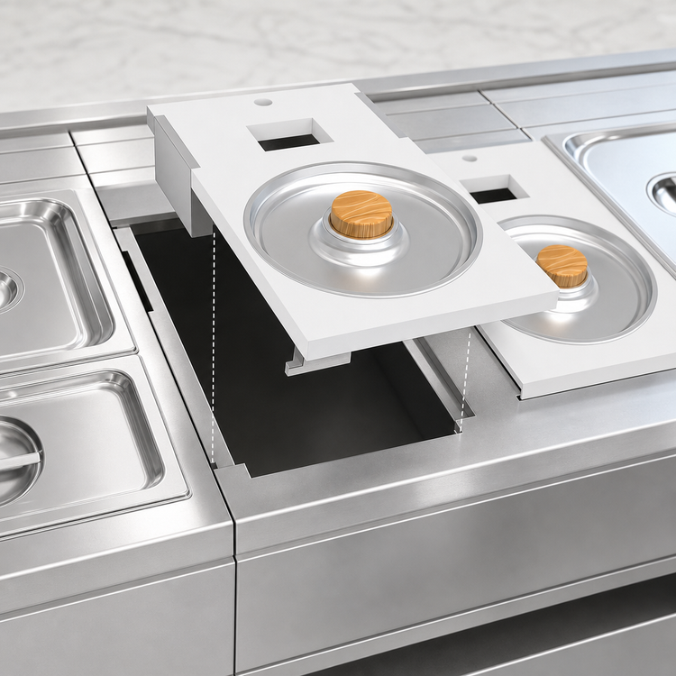 Product image #3 for MoveWell Oyster Stainless Steel Modular Insert