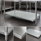 Thumbnail image #3 for Advance Tabco US-30-48 Stainless Steel Undershelf for 48"W x 30"D Work Tables, 18 Gauge, 400 Series, 42"W x 24"D