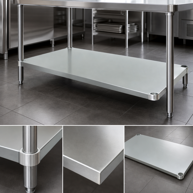 Product image #3 for Advance Tabco 18-Gauge Stainless Steel Undershelf for 48 x 30 Inch Work Tables
